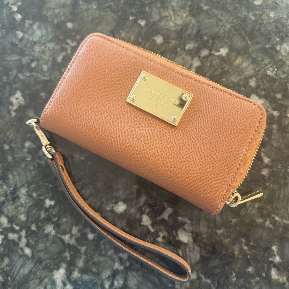 Michael Kors Brown Wristlet Wallet